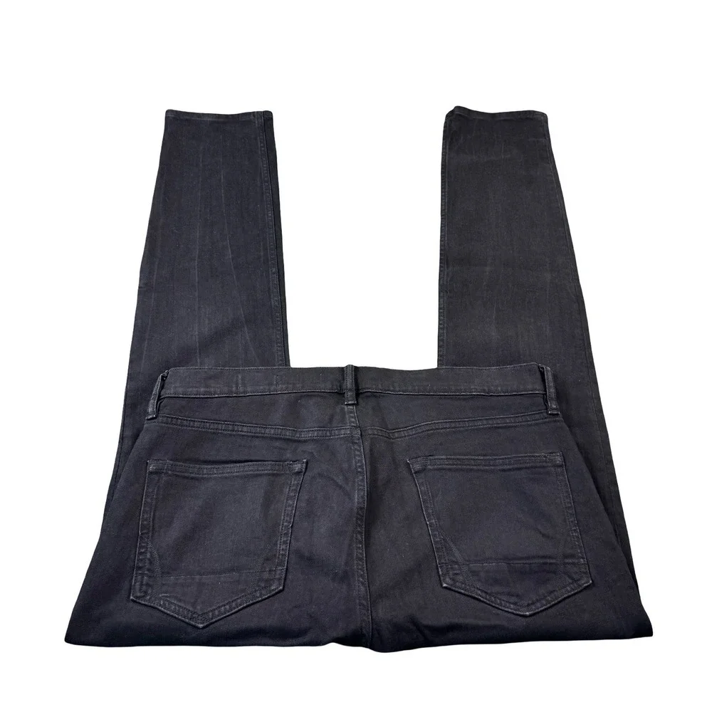 Allsaints Cigarette 1 Black Denim Button Fly Mens Jeans Size 34X32